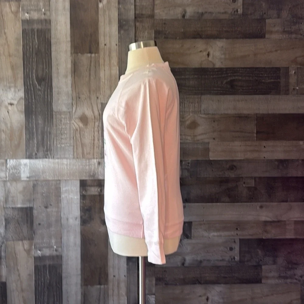 NWT! J.Crew Girls sweatshirt large pastel pink Barbiecore rainbow hyper feminine